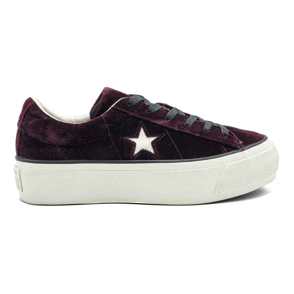 Converse One Star Ox Sangria Platform Low-Top Sneakers Velvet Purple Colour For Women