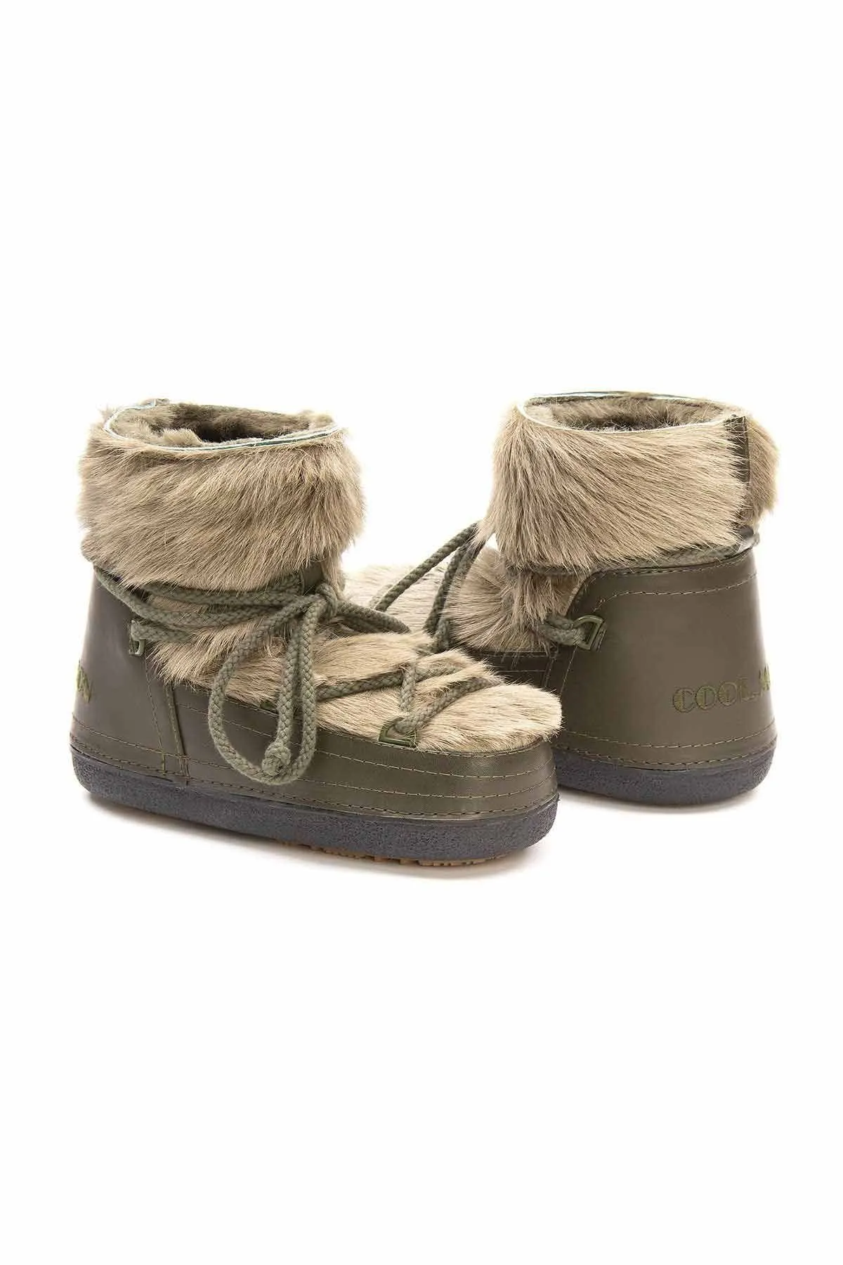 Cool Moon Women's Genuine Fur Snow Boot SCB 251316 Khaki