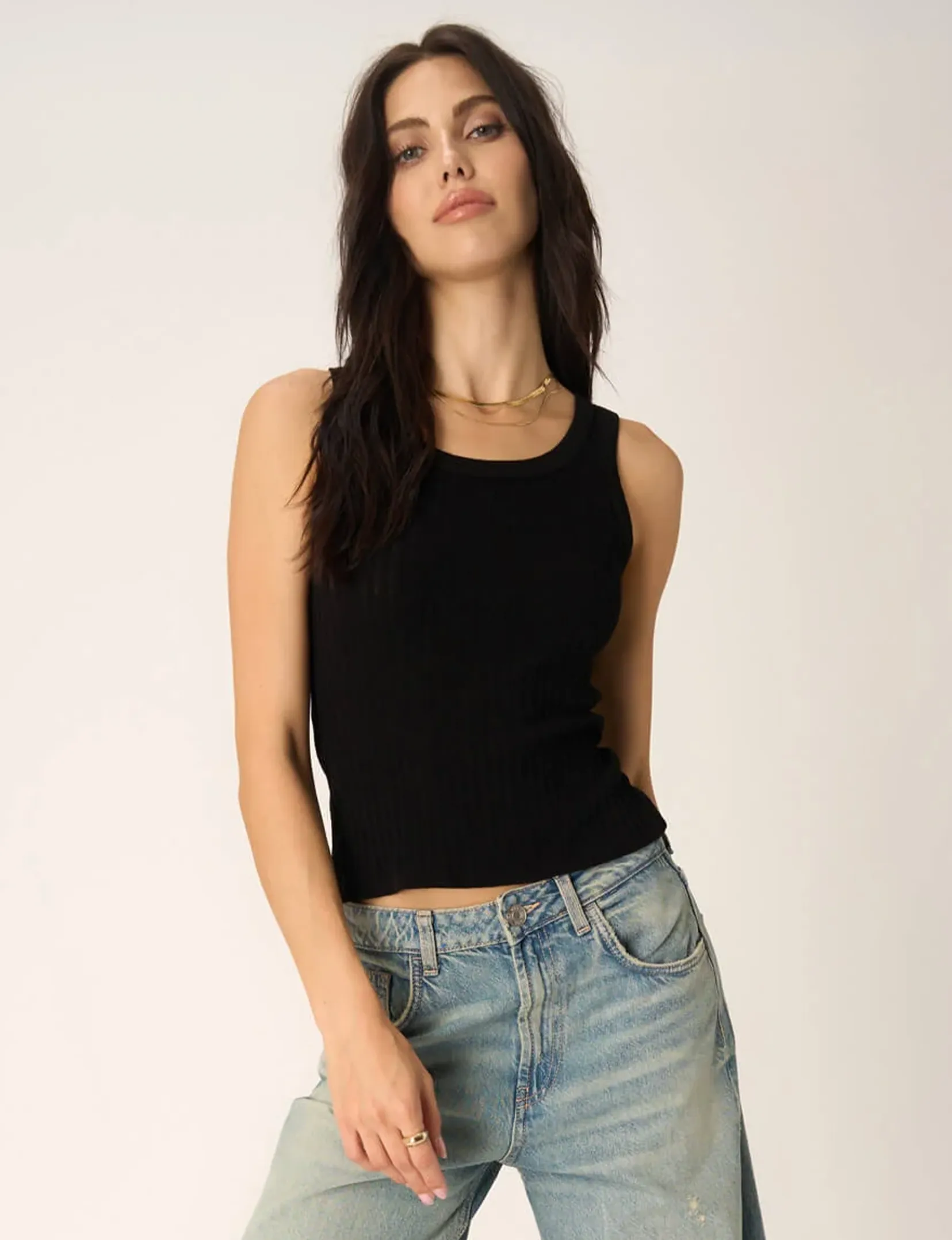 Cooper Sweater Rib Tank, Black