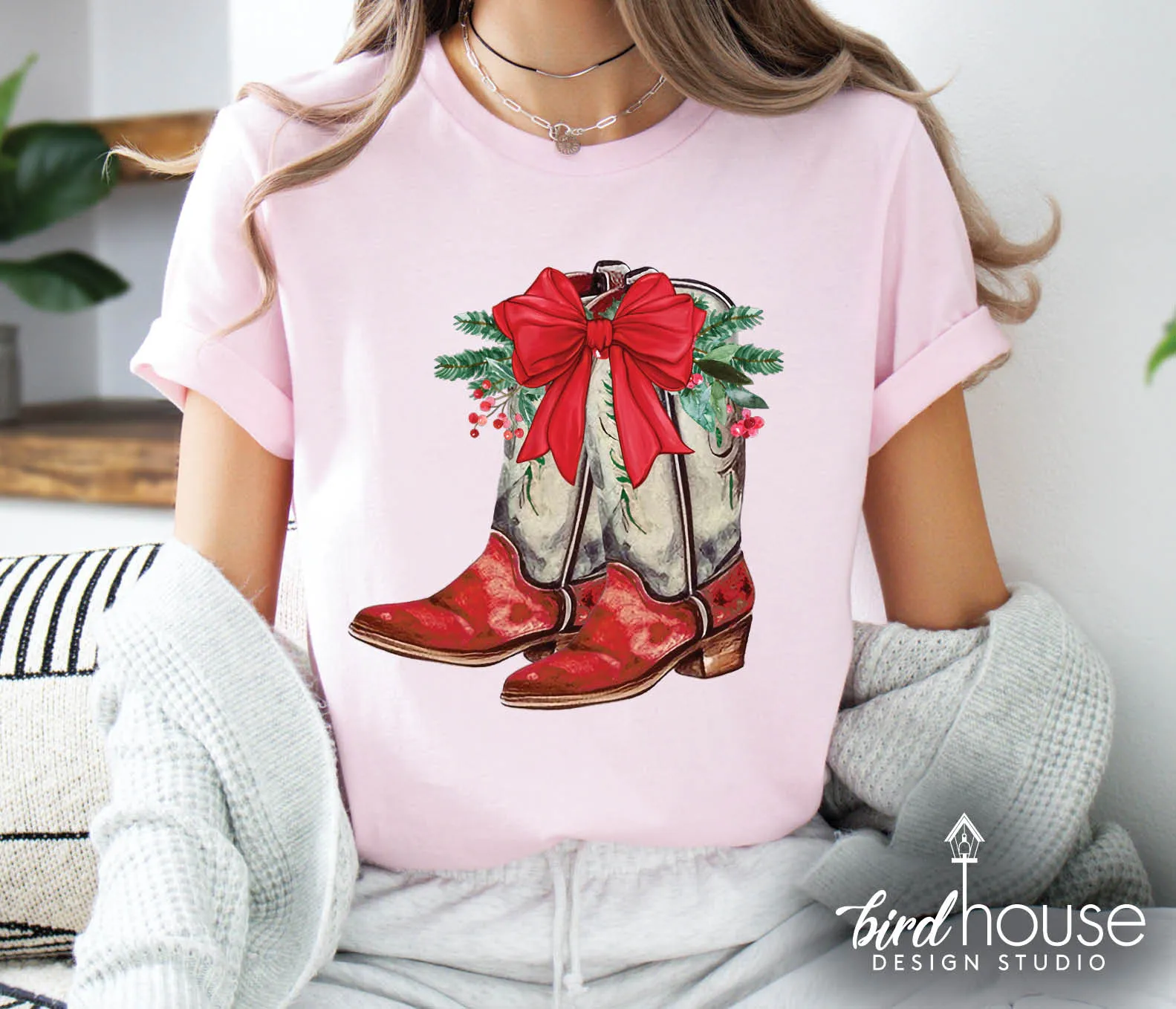 Coquette Cowboy Boots Christmas Shirt