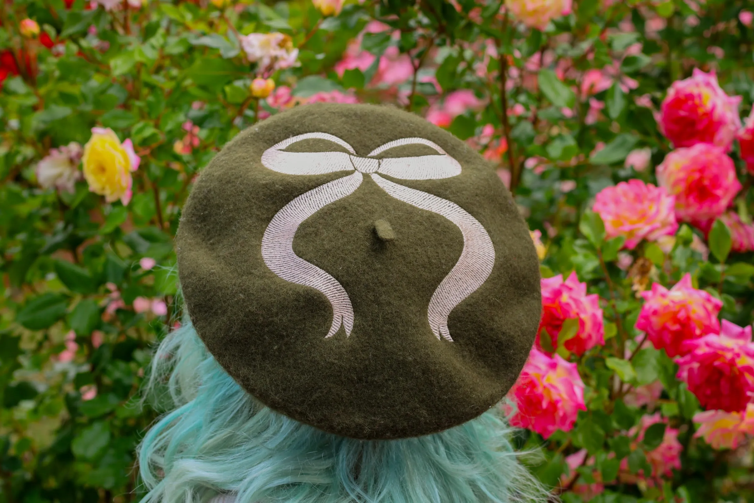 Coquette Ribbon Embroidered Beret!