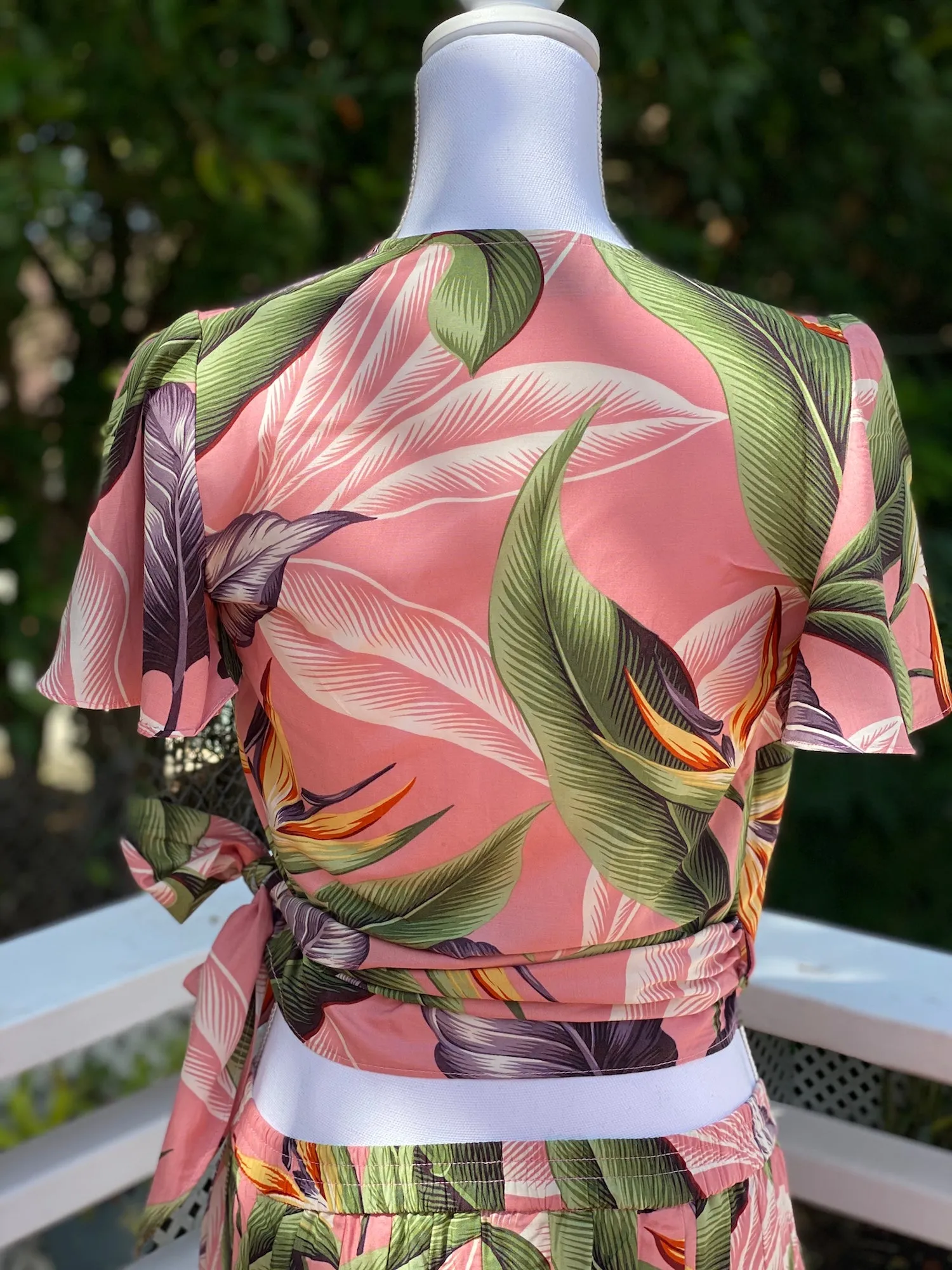 Cora Spearman Hawaii WOMENS Birds Of Paradise Mauve Wrap Top