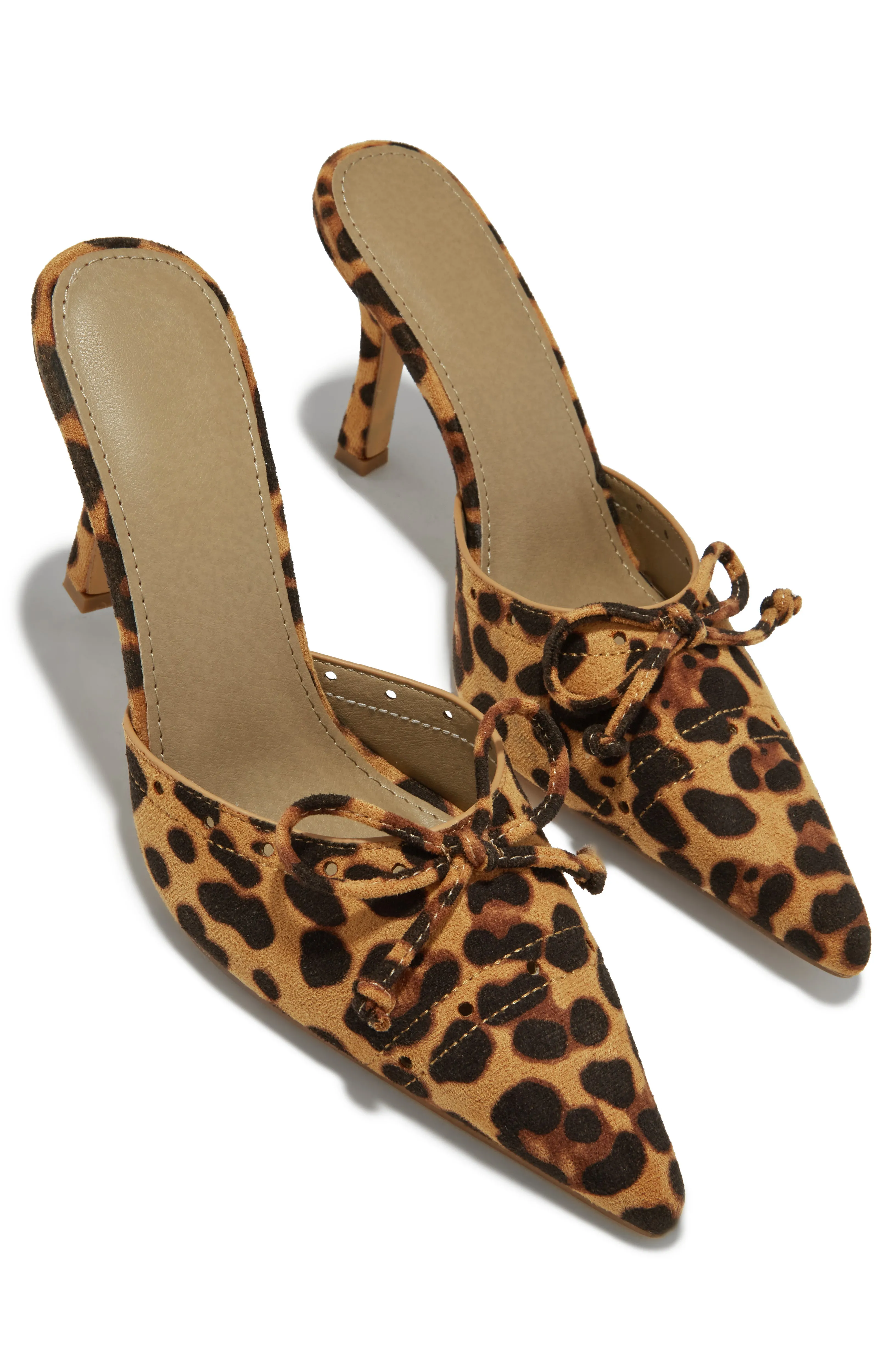 Coraima Mule Heel Pumps - Leopard