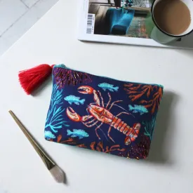 Coral Lobster Make up Bag