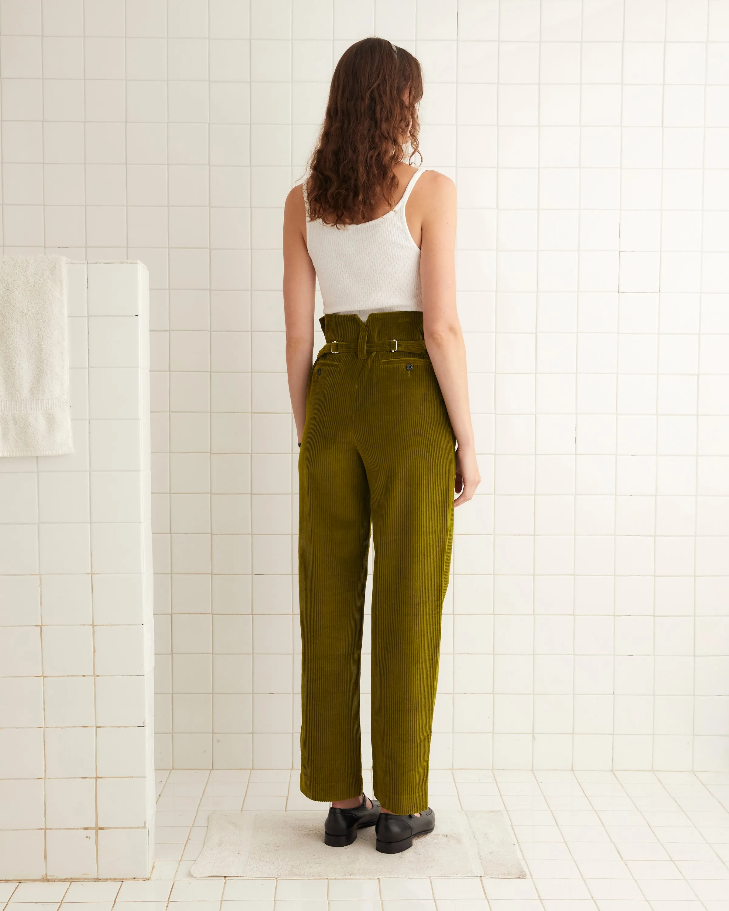 Corduroy Shakey Trousers - Olive