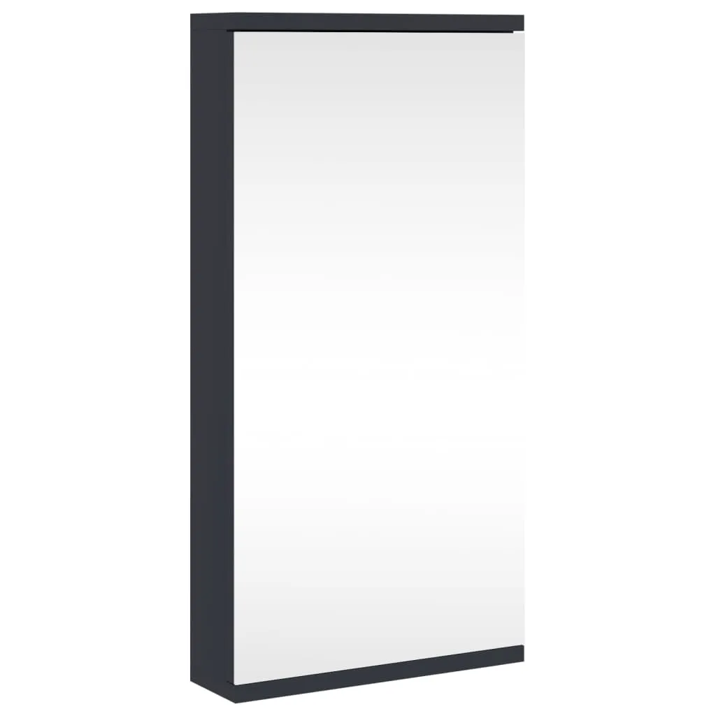 Corner Bathroom Mirror Cabinet Grey 30x24x60 cm