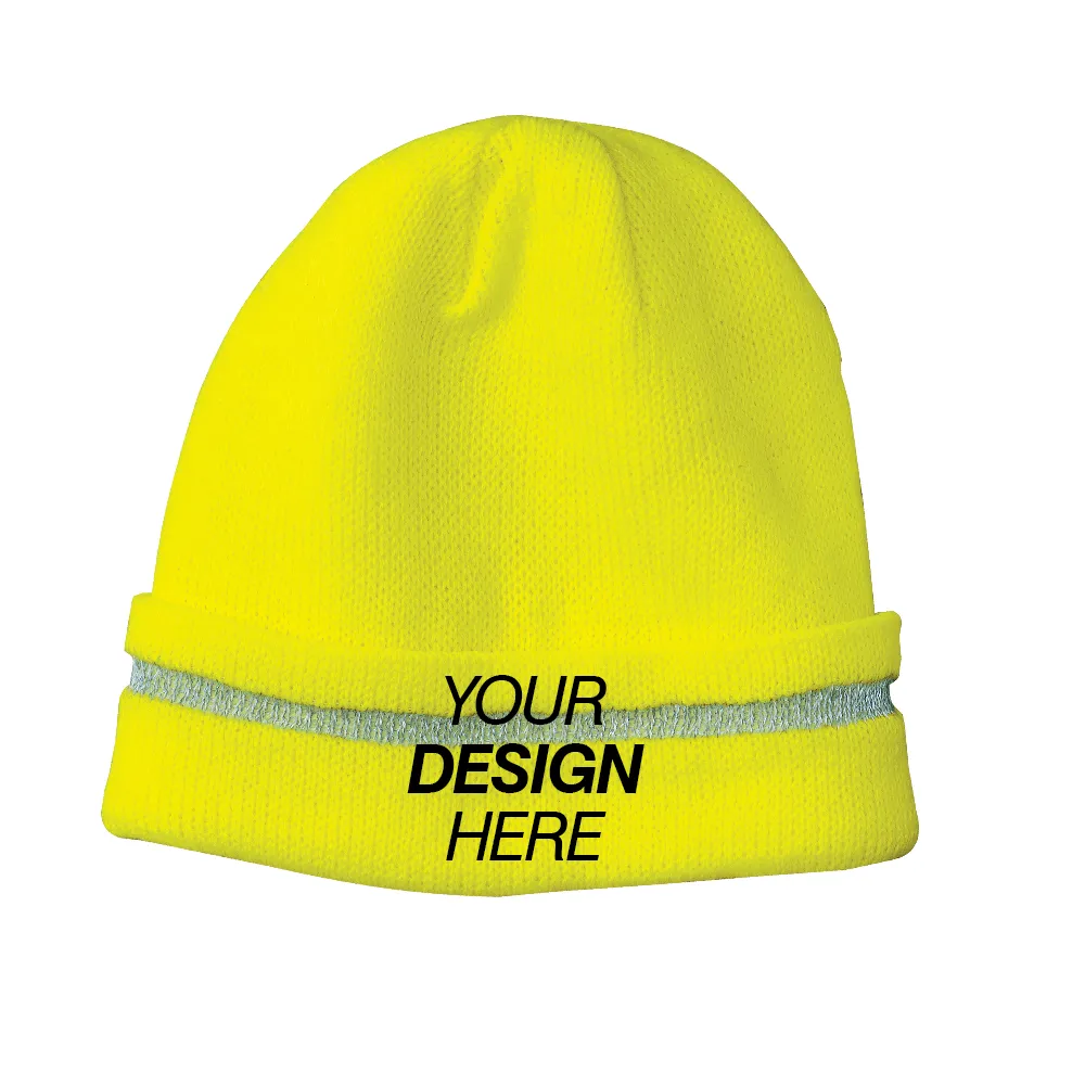 CornerStone® Enhanced Visibility Beanie with Reflective Stripe