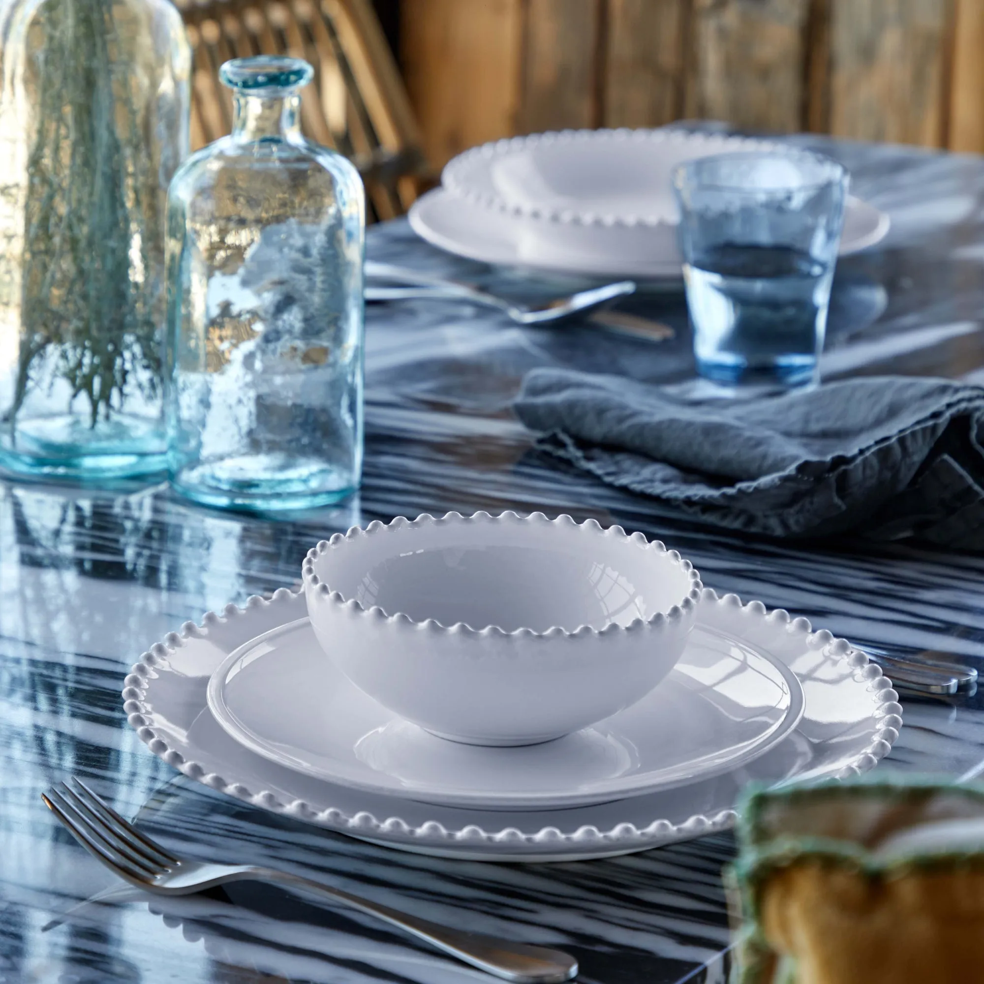 Costa Nova Pearl White 5 Piece Place Setting