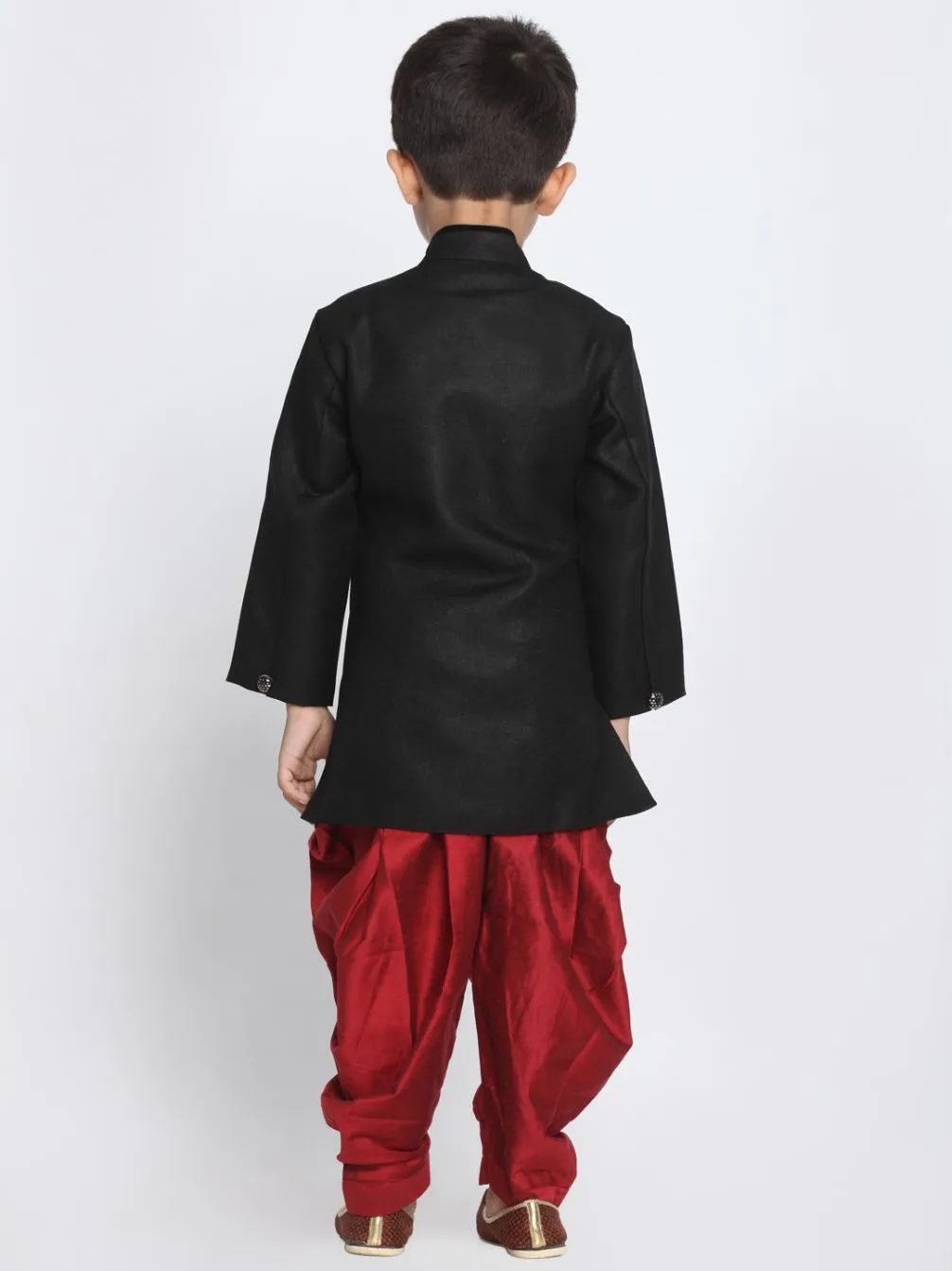 Cotton Blend Sherwani Set With Dhoti Pant for Boys - Vastramay Boys