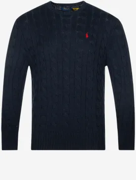 Cotton Cable Sweater Cruise Navy