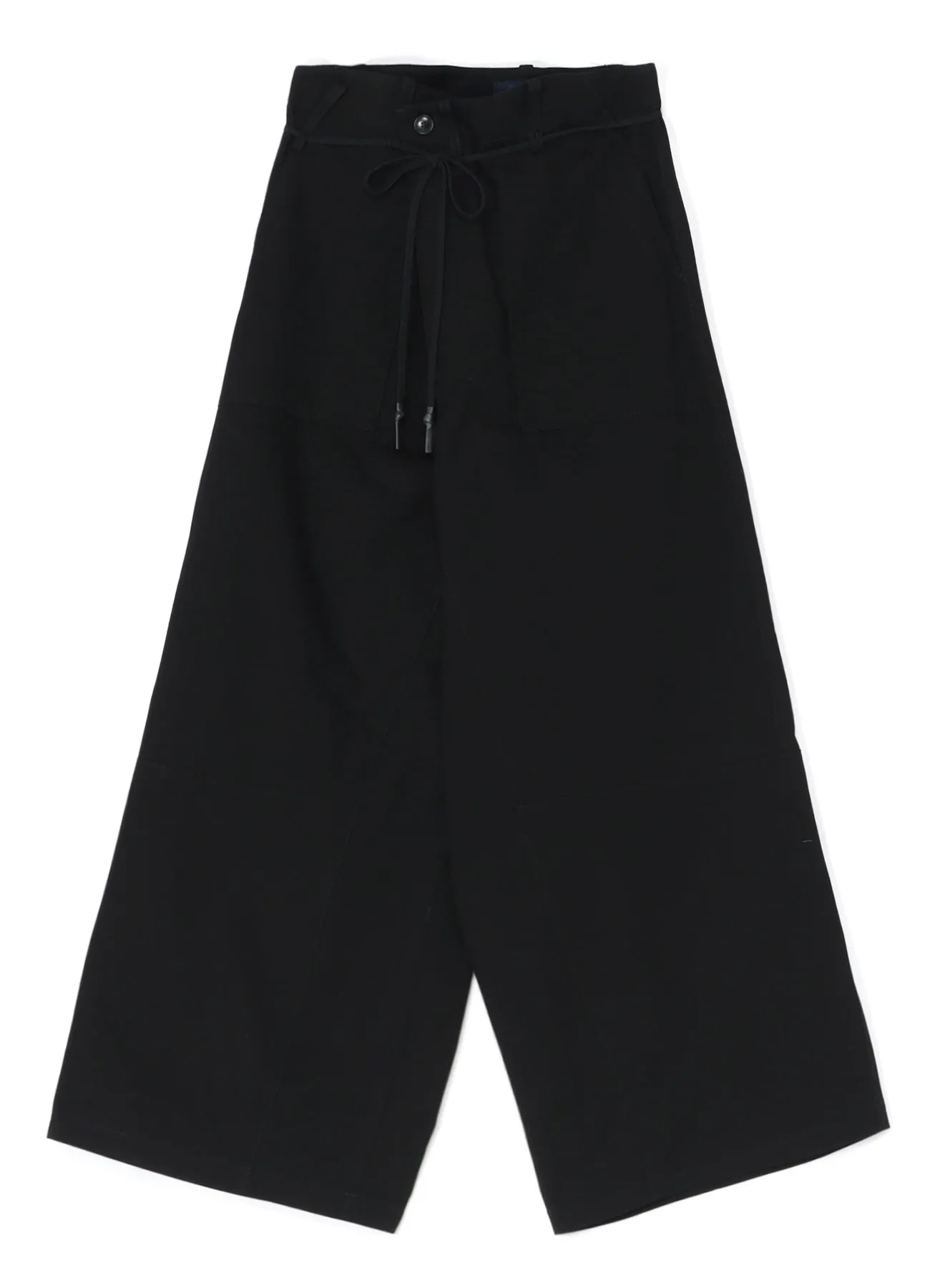 COTTON CANVAS WIDE LEG PANEL PANTS