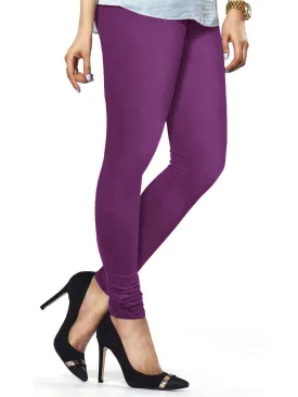 Cotton Lycra Churidar Free Size Dark Violet Leggings