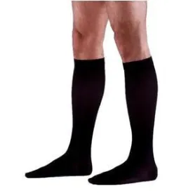 Cotton Men's 20-30mmHg Closed Toe Calf Large Long Black