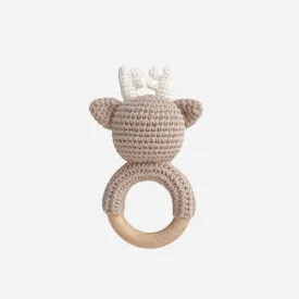 Cotton Rattle Teether Deer | Baby Christmas Stocking Stuffer