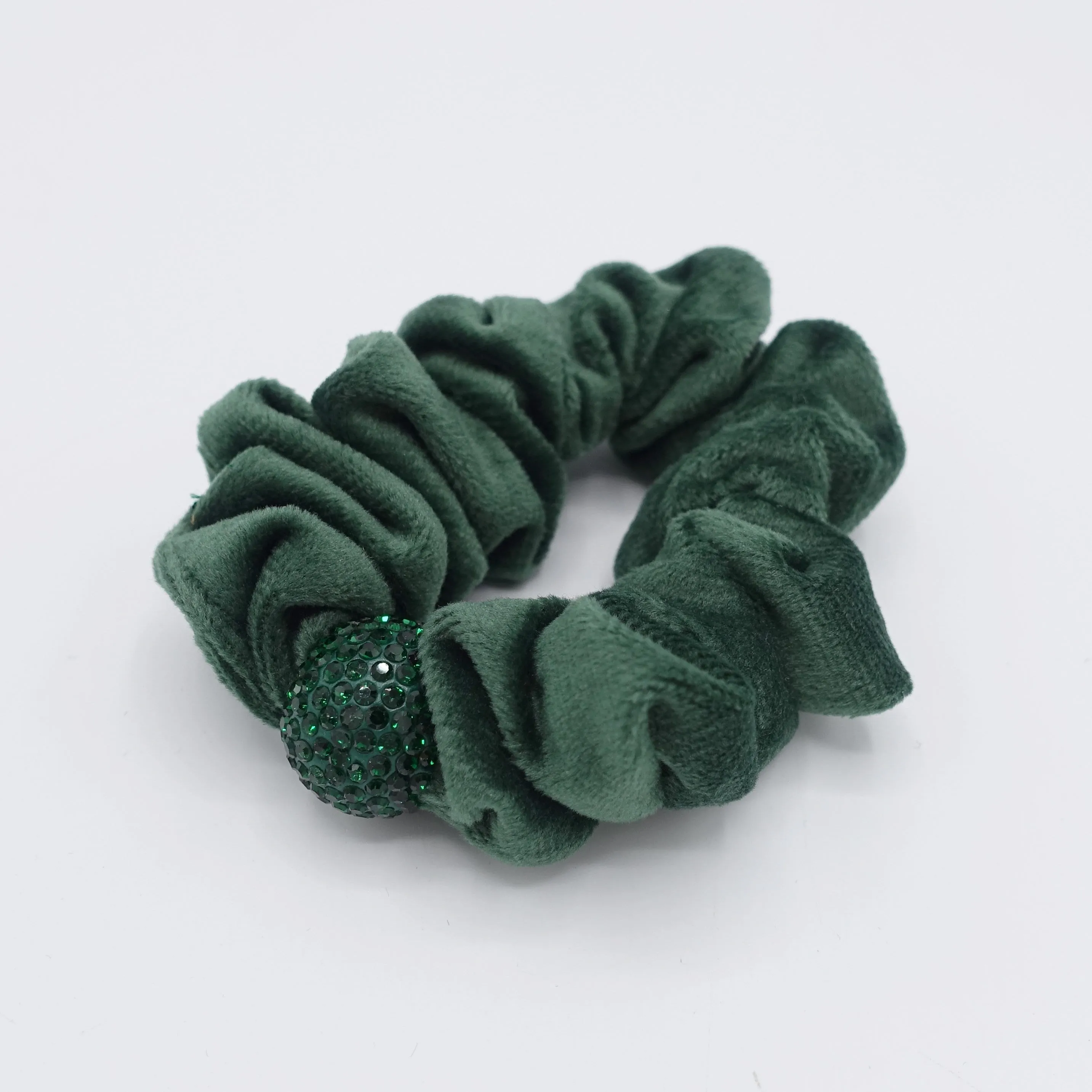 cotton velvet scrunchies, medium scrunchies, velvet rhinestone scrunchies for women