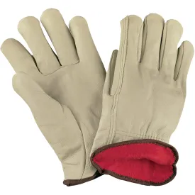 Cowhide Leather Driver's Gloves Lined - Large