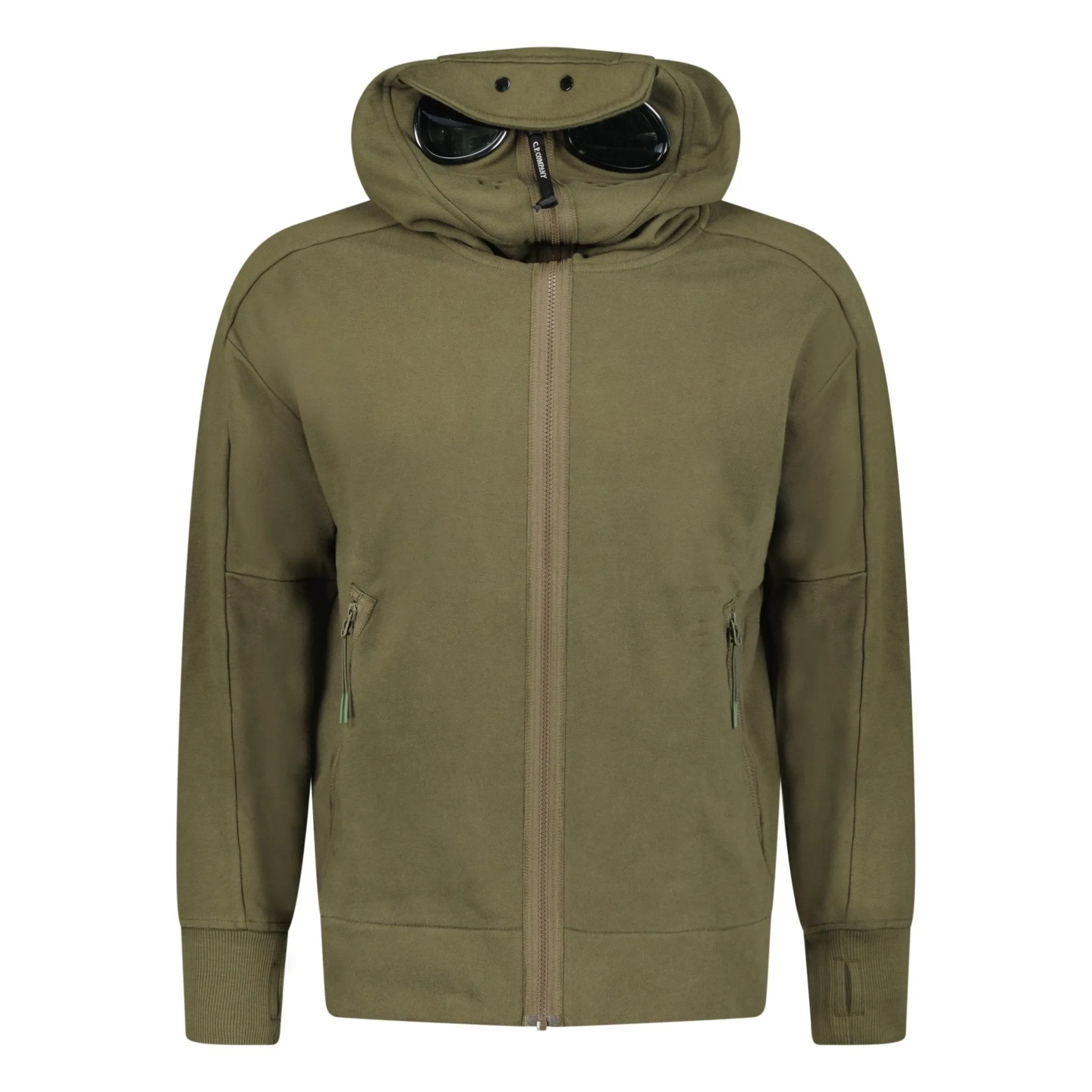 CP Company Goggle Zip Up Sweatshirt Khaki