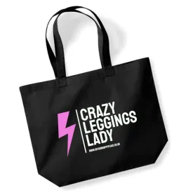 Crazy Leggings Lady Logo Canvas Tote Bag