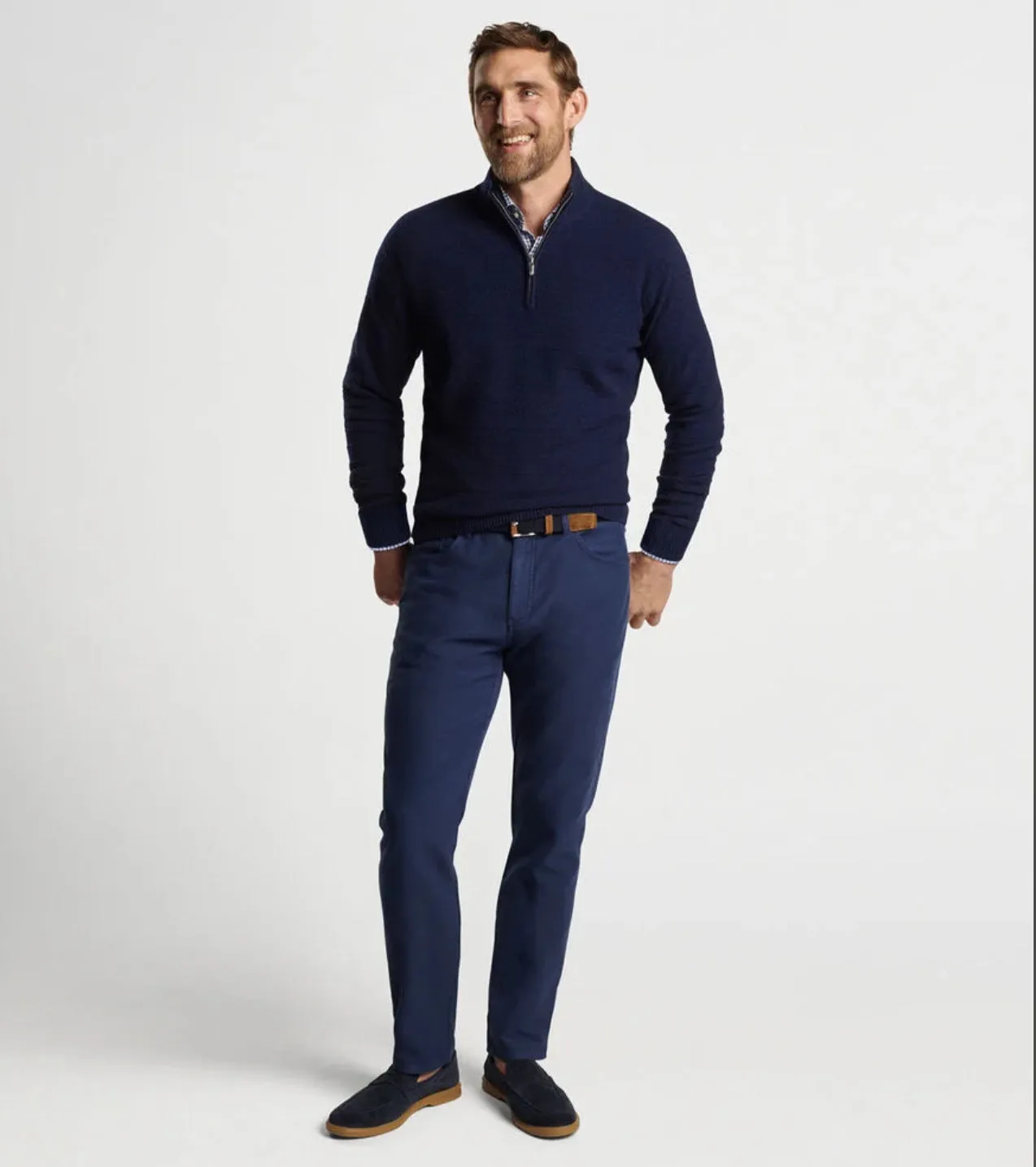 Crescent Quarter-Zip Sweater in Navy by Peter Millar