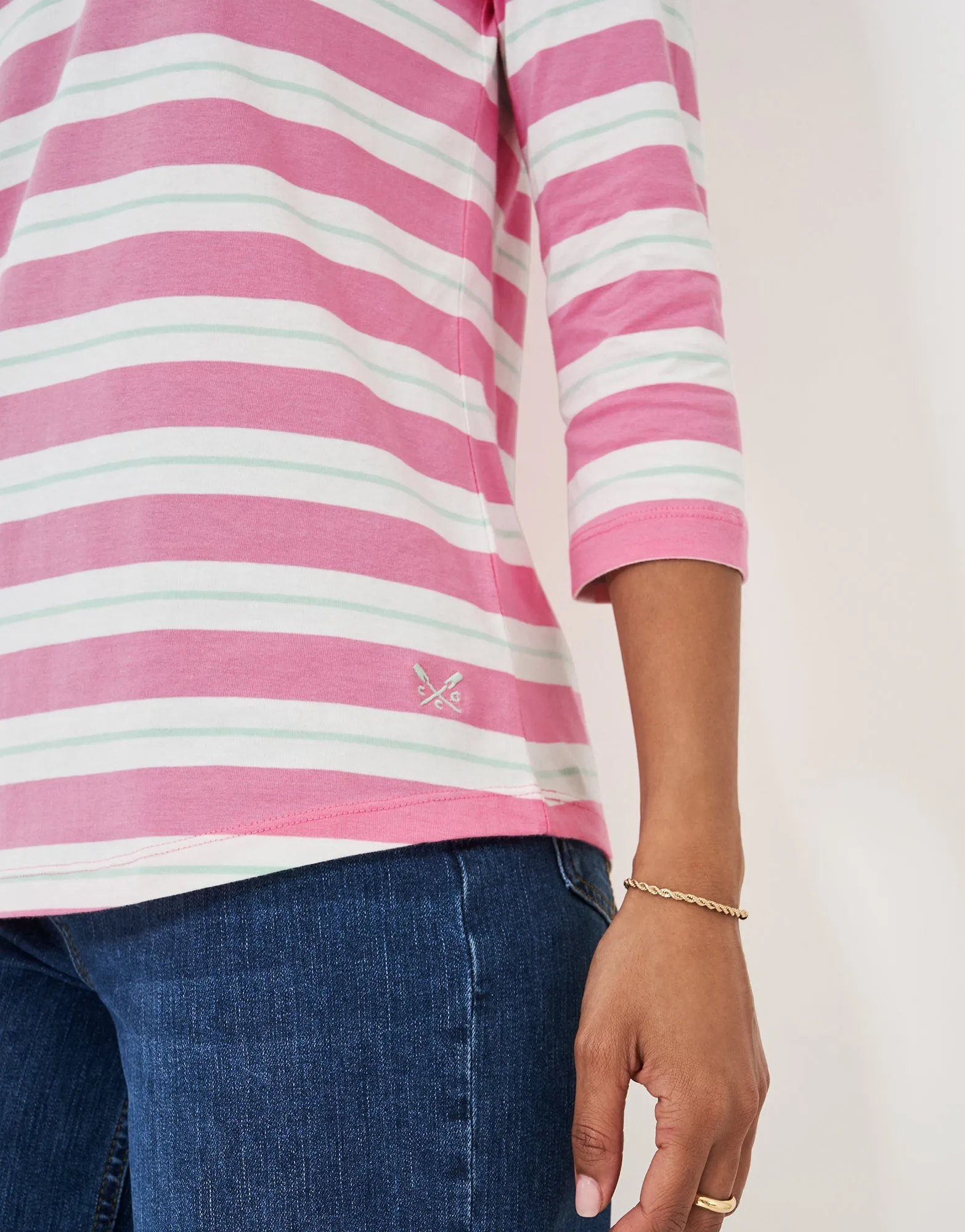 Crew Clothing - Essential Breton - Pink White