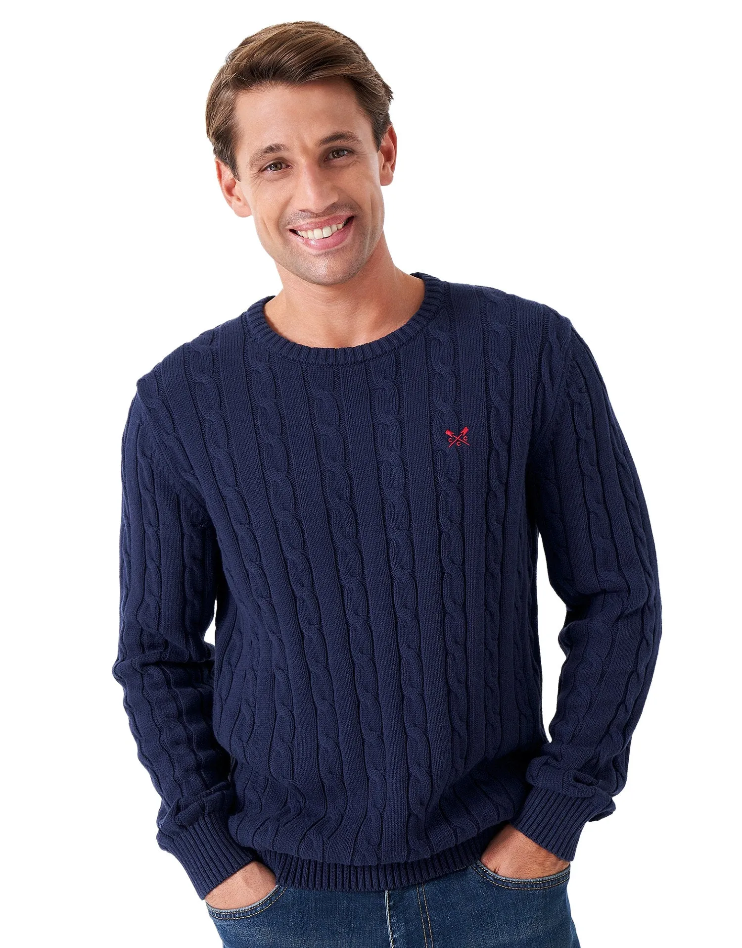 Crew Clothing Mens Cable Crew Jumper