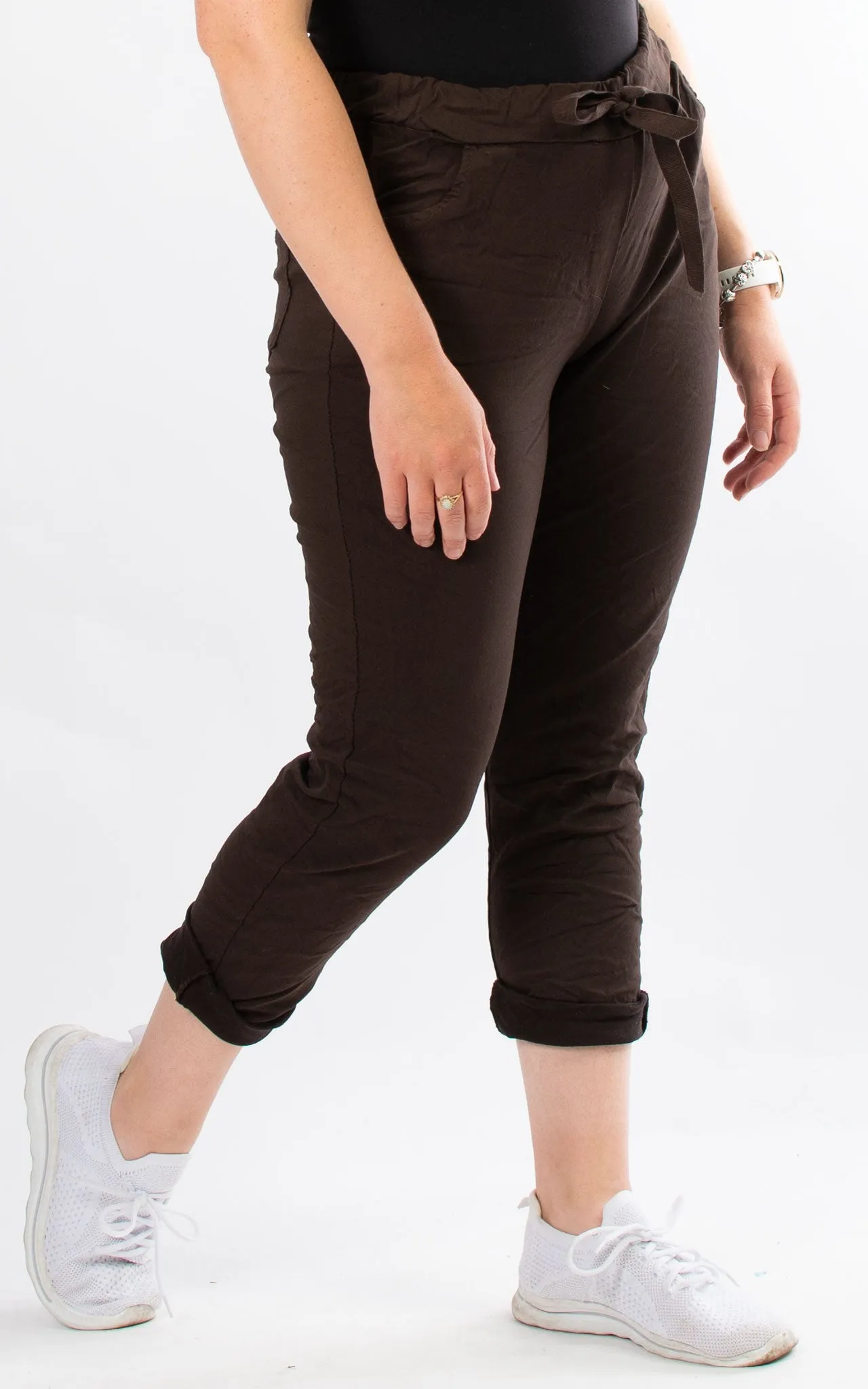 Crinkle Magic Joggers | Chocolate Brown