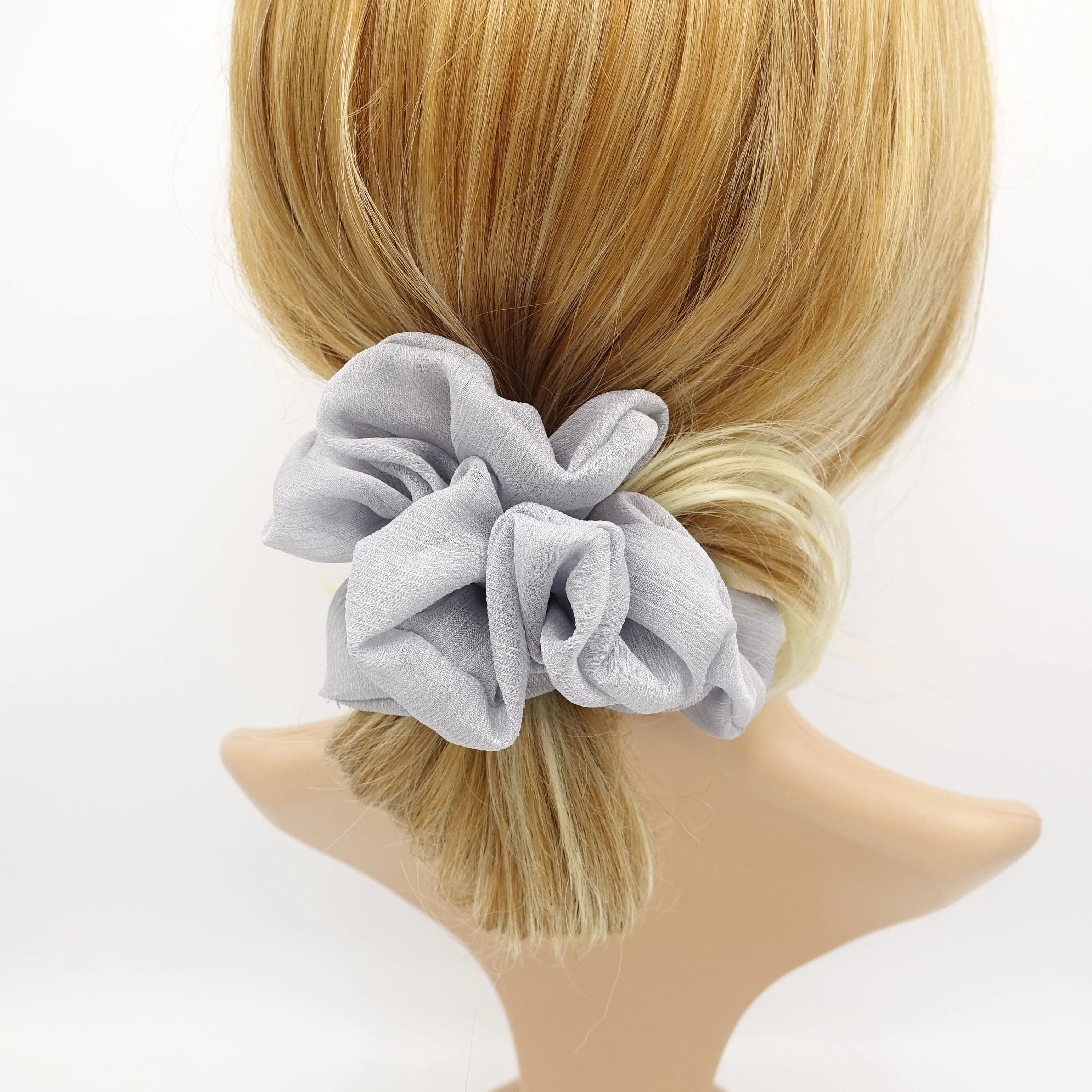 crinkled chiffon scrunchies solid sheer hair elastic scrunchie woman hair accessory