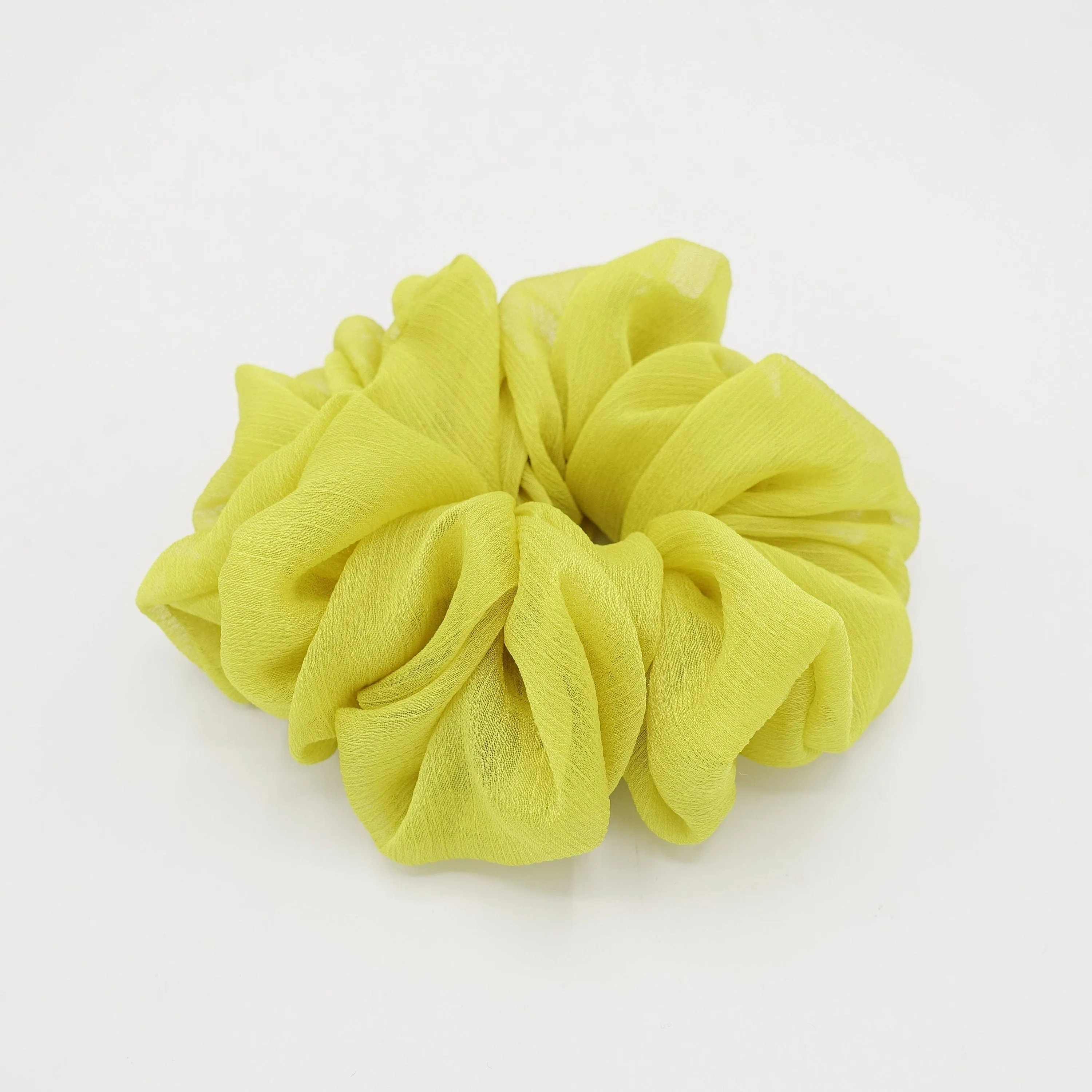 crinkled chiffon scrunchies solid sheer hair elastic scrunchie woman hair accessory