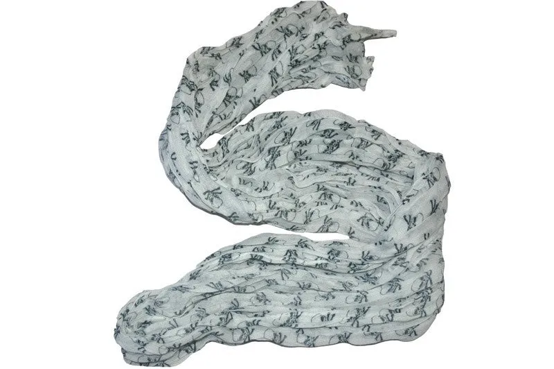 Crinkled Skull and Crossbones Scarf (Various Colours)