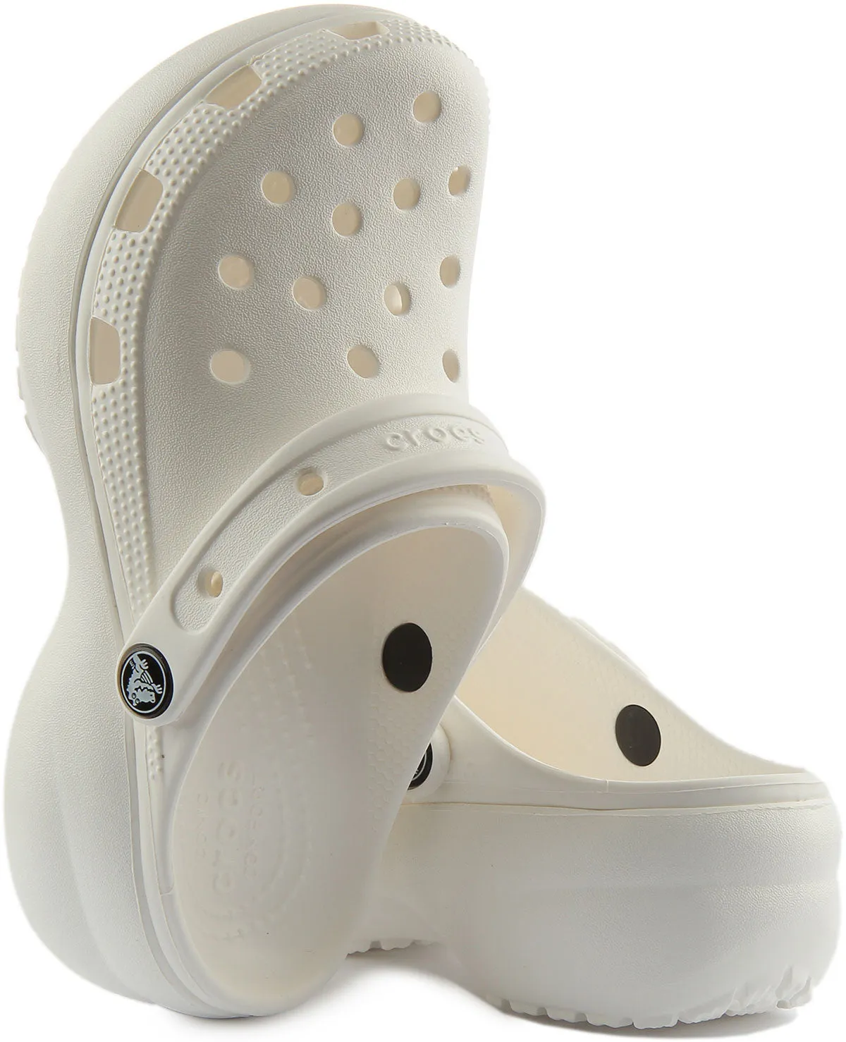 Crocs Classic Platform In White For Women