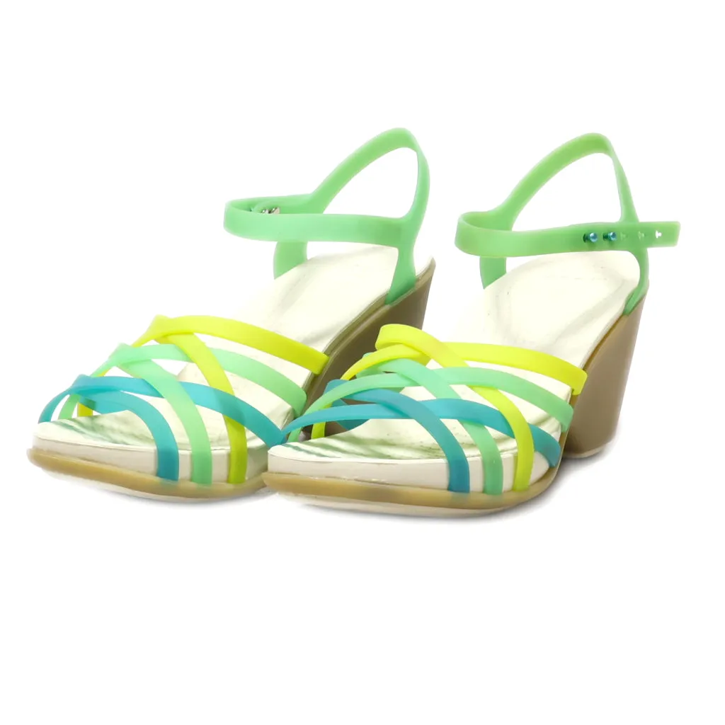 Crocs Wedge Shoes Rubber Green Colour For Women