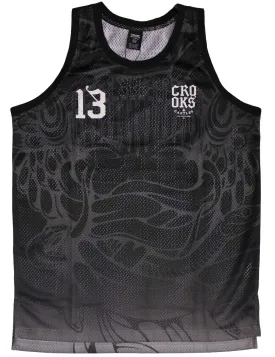 Crooks & Castles Trece Basketball Jersey Tank Top Black