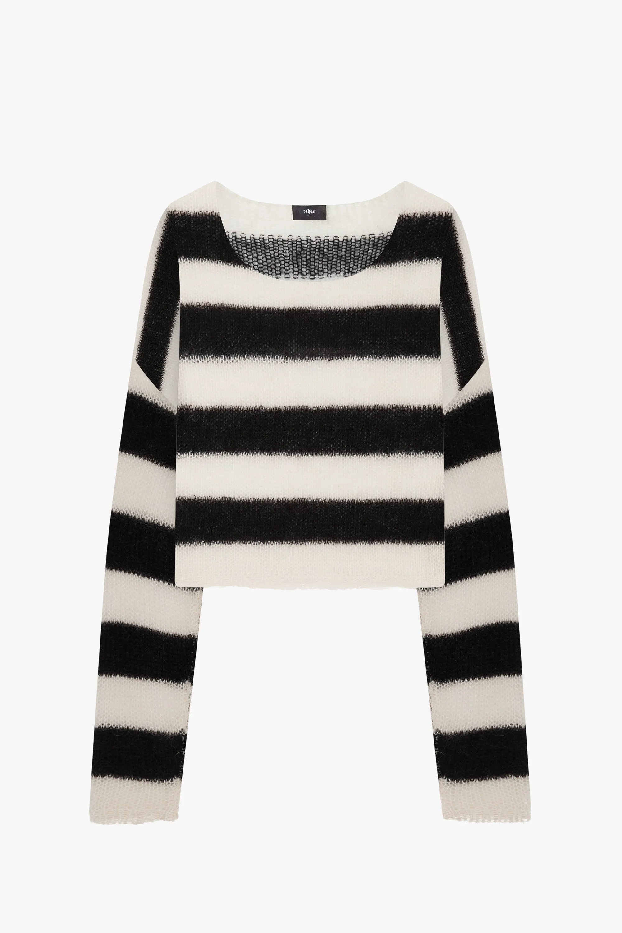 Cropped Navarro Jumper Grunge Stripe | Black & Bone