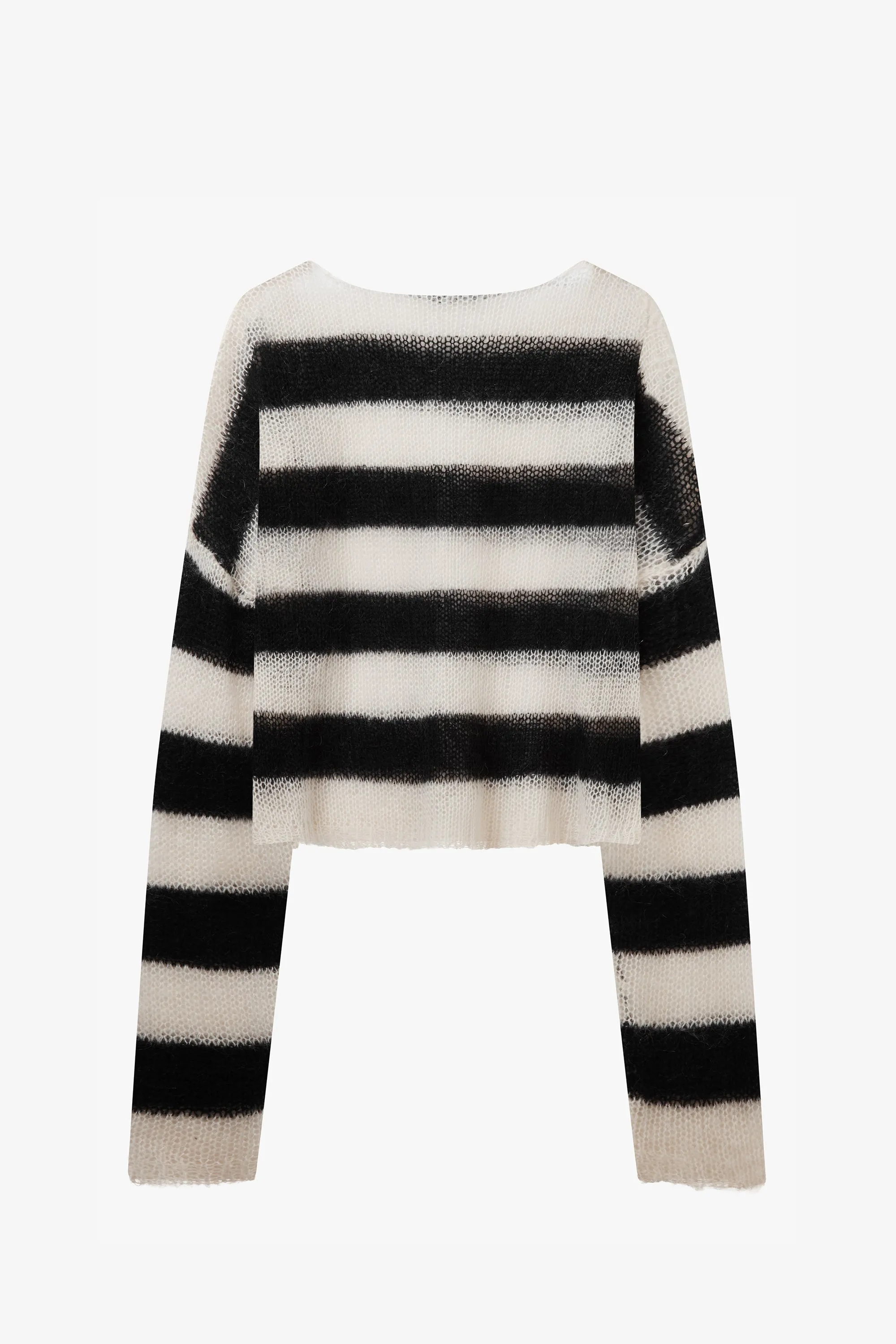 Cropped Navarro Jumper Grunge Stripe | Black & Bone