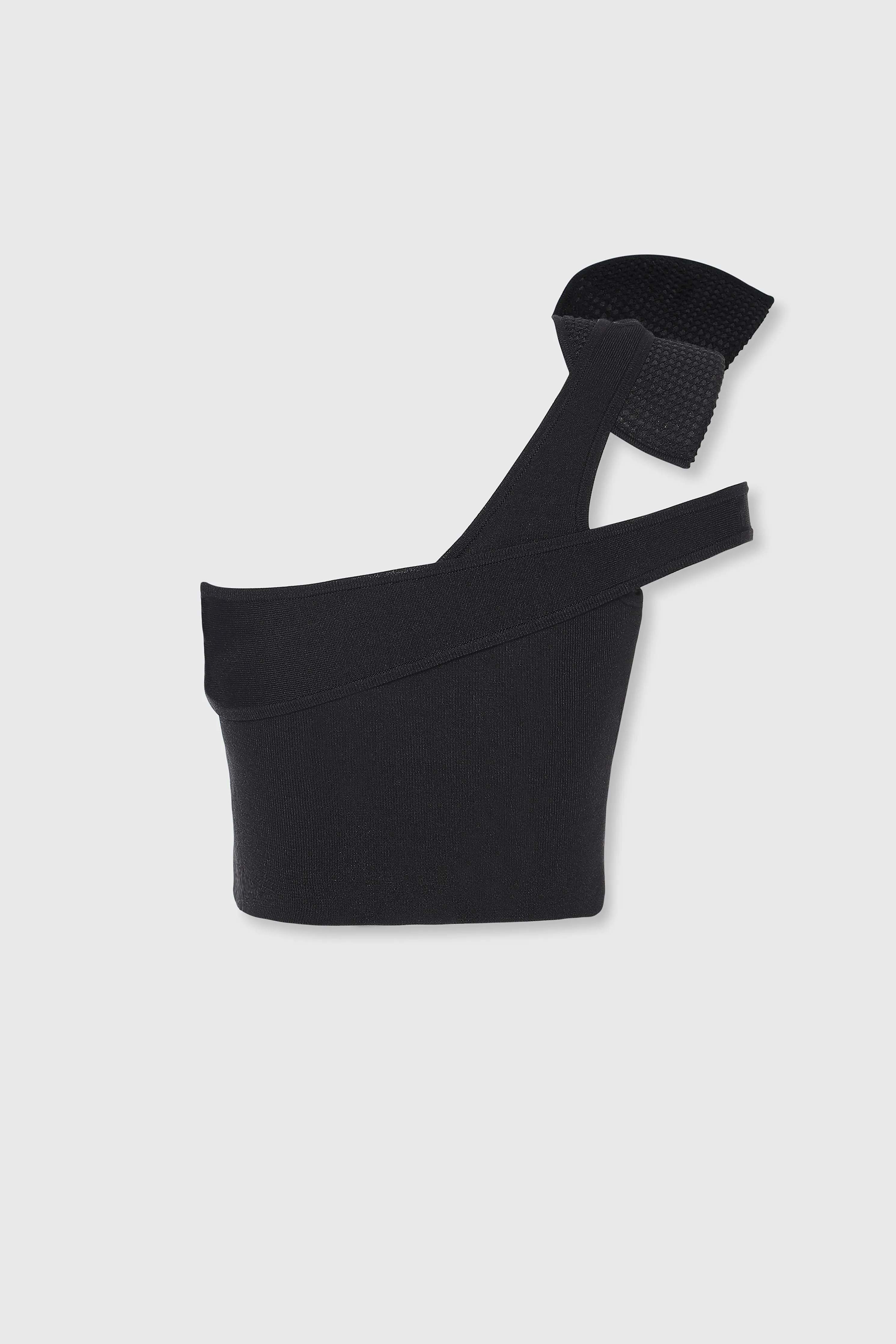 CROSSOVER ONE SHOULDER TOP W/ SHOULDER PAD