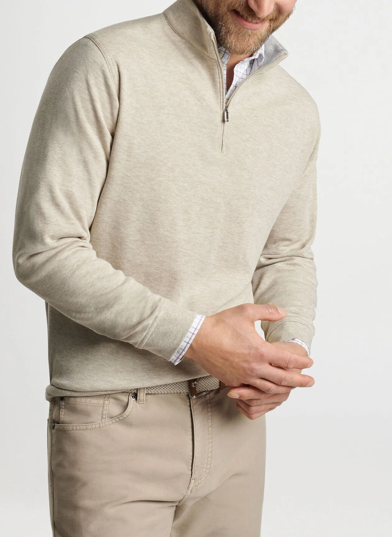 Crown Comfort Pullover in Stone by Peter Millar