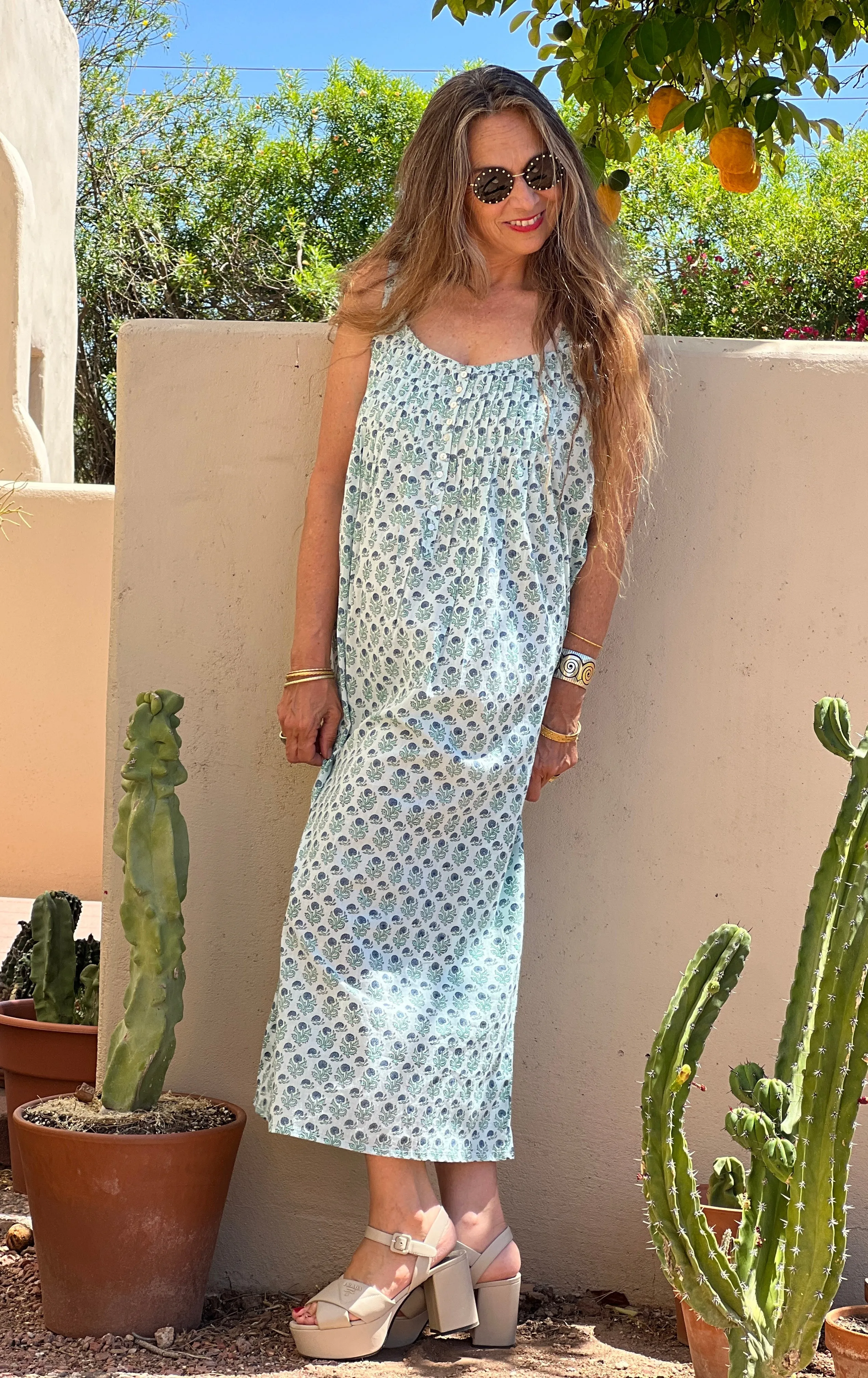 Crystal Blue Jaipur Cotton Nightgown