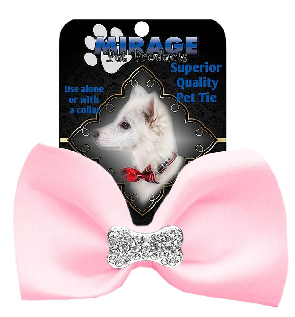 Crystal Bone Widget Pet Bowtie Light Pink