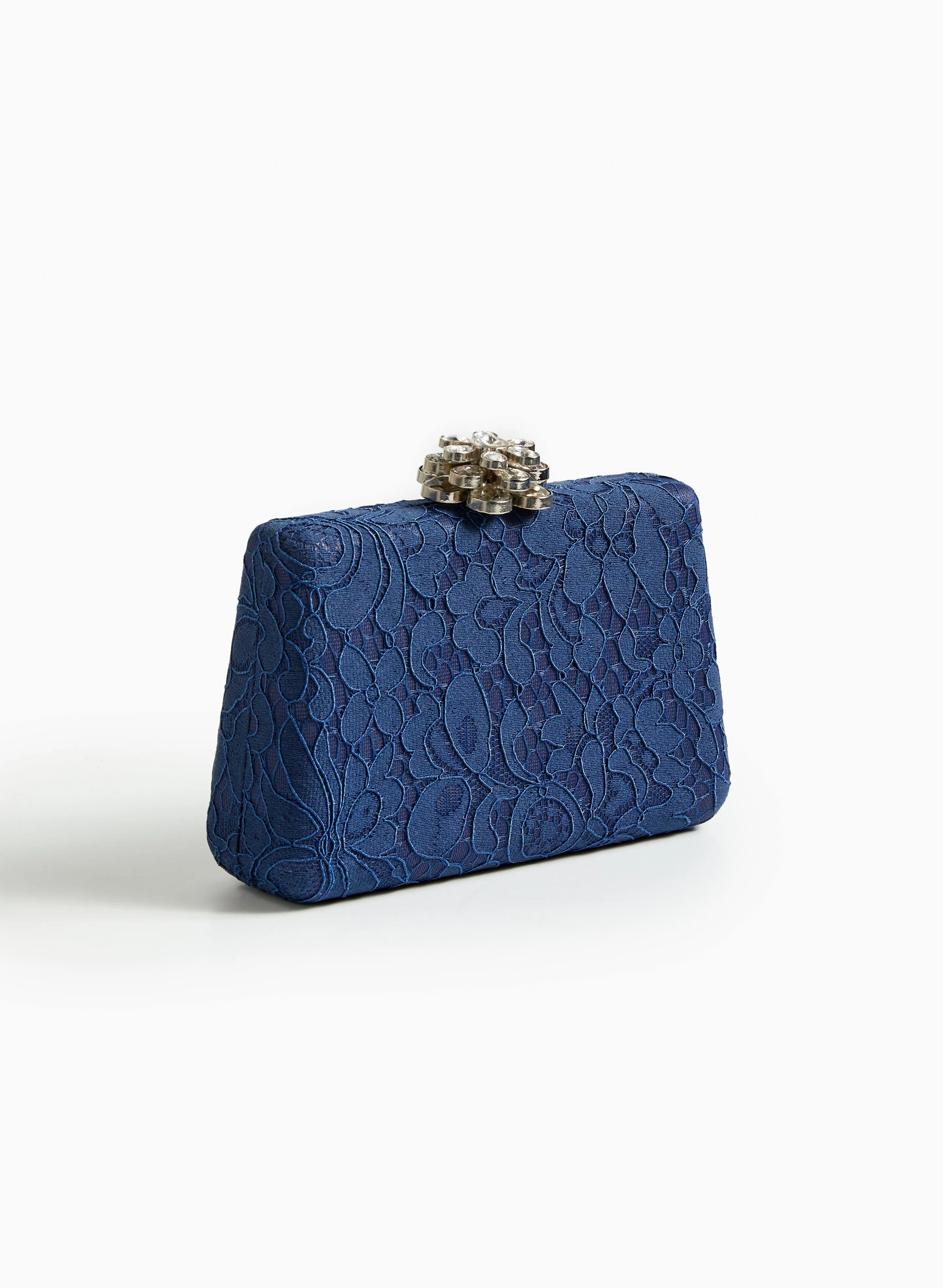 Crystal Flower Lace Clutch