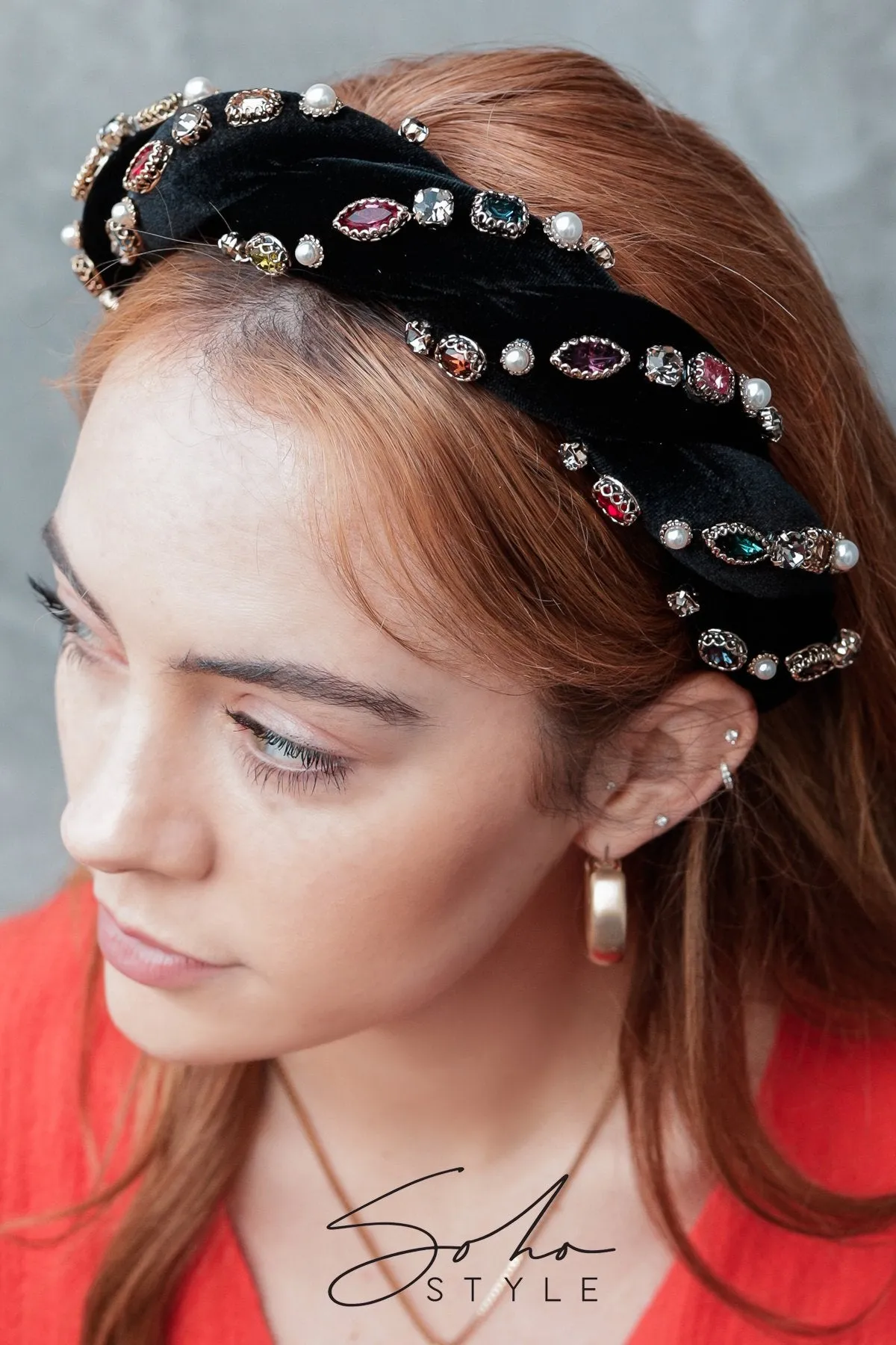 Crystal Twisted Velvet Headband