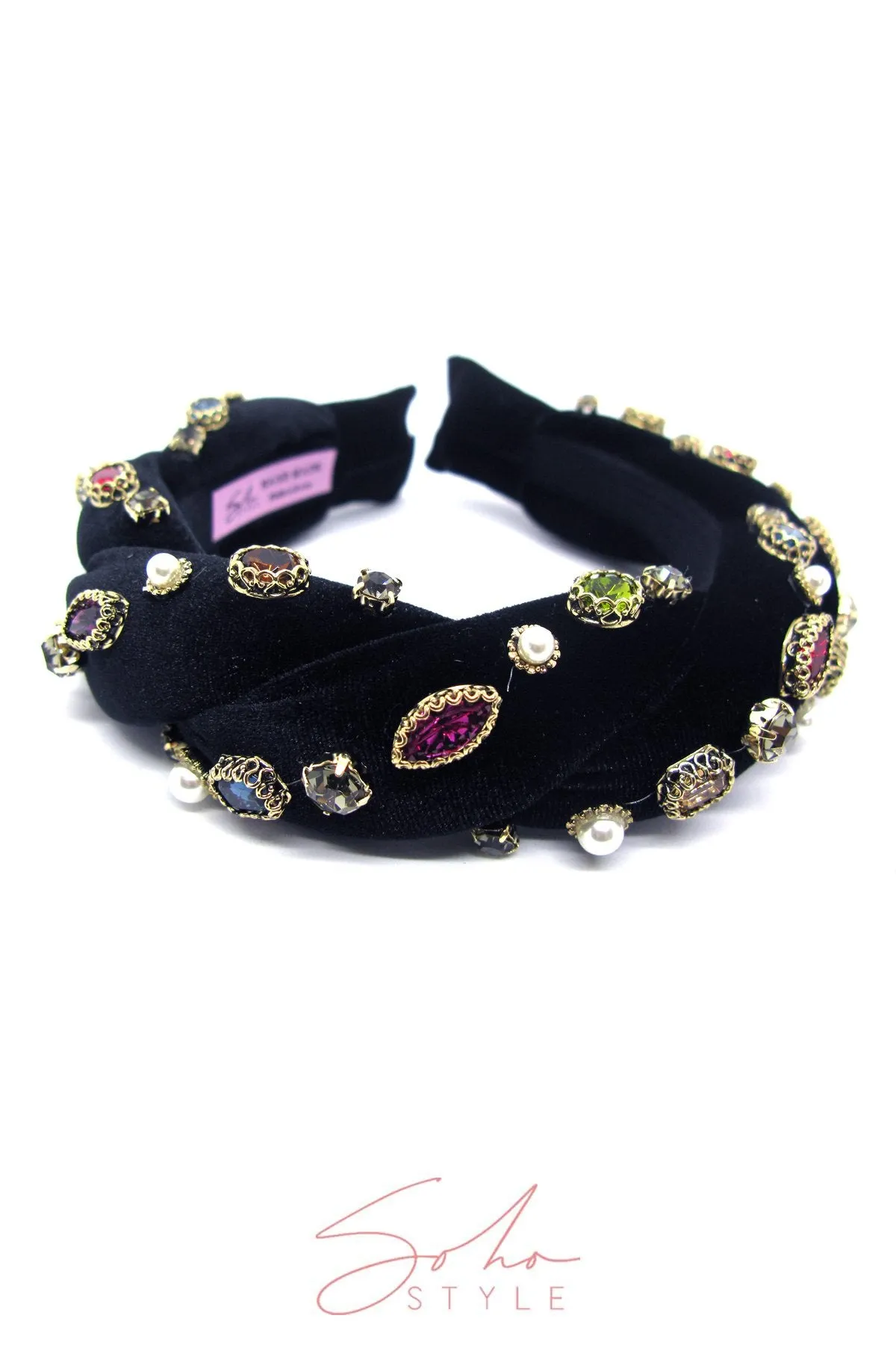 Crystal Twisted Velvet Headband