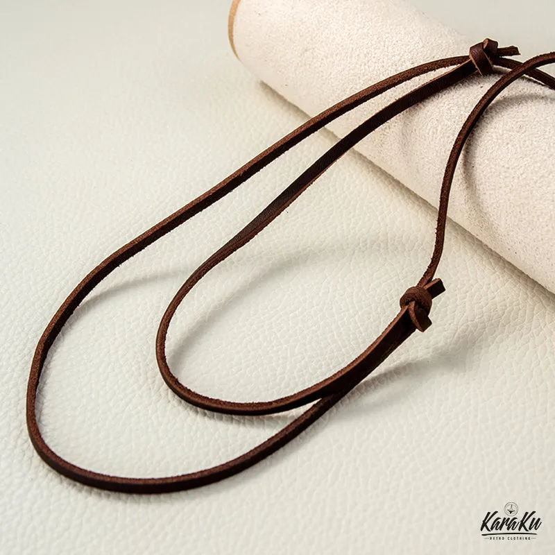 Cube Pendant With Genuine Leather Necklace