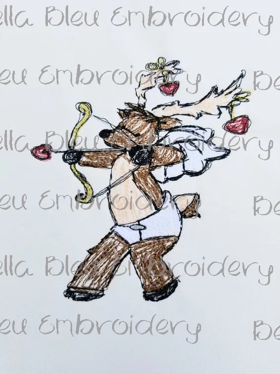 Cupid The Christmas Reindeer Scribble