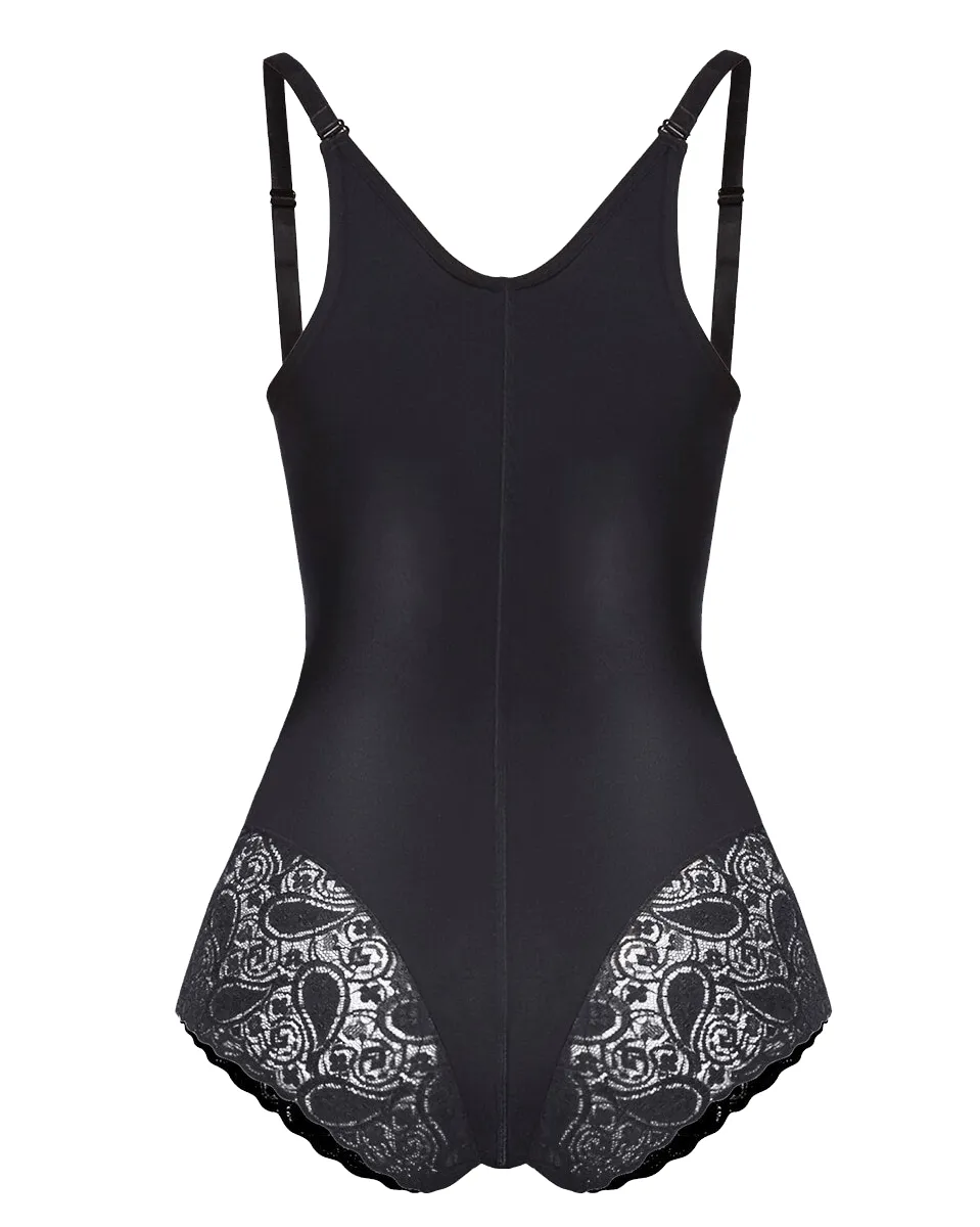 Curveez Thermal Hiphugger Lace Trim Bodysuit