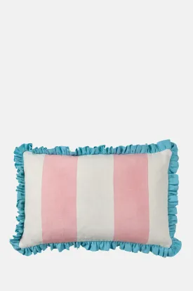 Cushion Frill Wide Stripe Pink