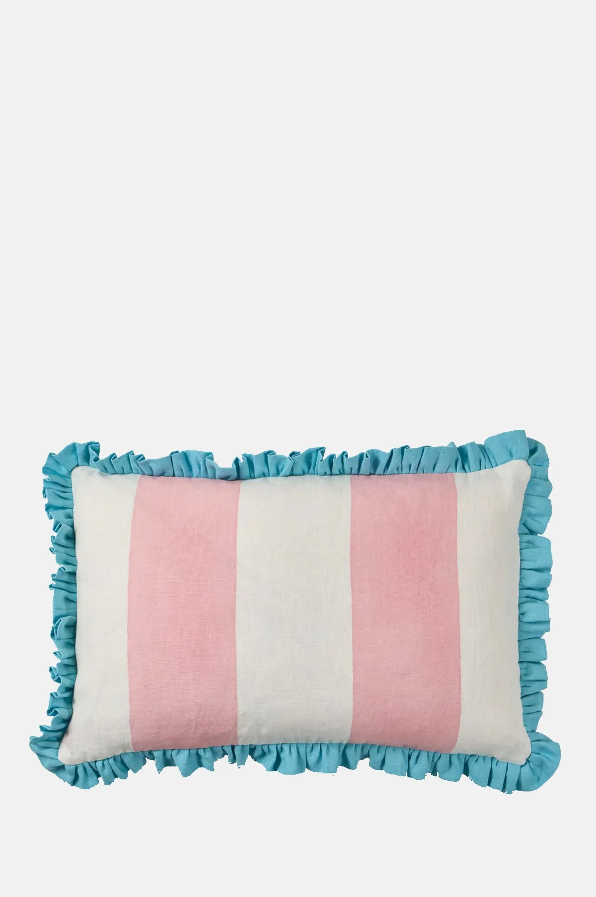 Cushion Frill Wide Stripe Pink