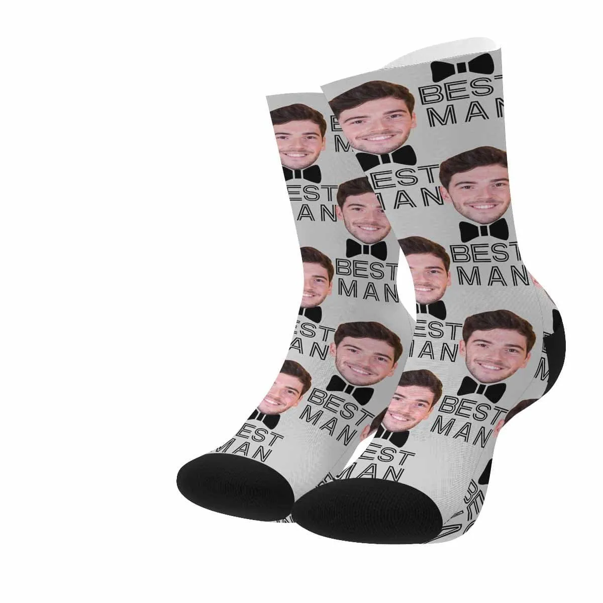 Custom Face Best Man Bow Socks