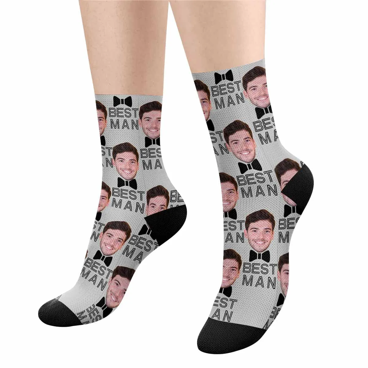 Custom Face Best Man Bow Socks