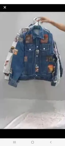 Custom handpick Noam reworked denim music patch jackets 30 pieces