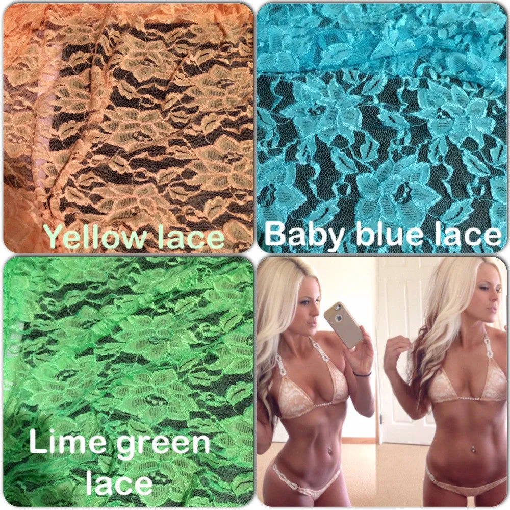 Custom Lace Competition bikini $145 (Can be made in any swatch/lace combo)